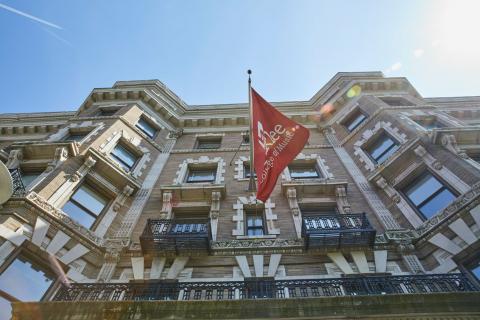 Berklee flag in Boston